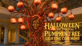 Disney Wish Pumpkin Tree Lighting Ceremony 🎃✨ | Halloween on the High Seas POV