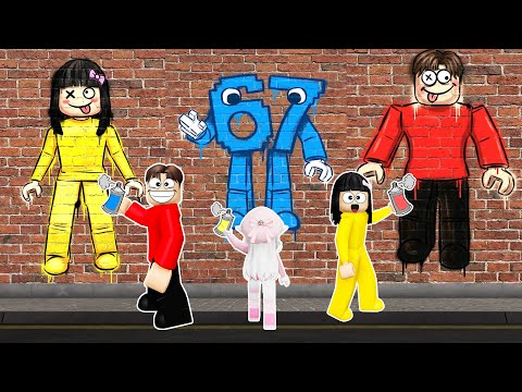 Yuta Mio Dan Baby Celine Gambar Karakter Di Tembok Rumah Pakai Cat Semprot | ROBLOX