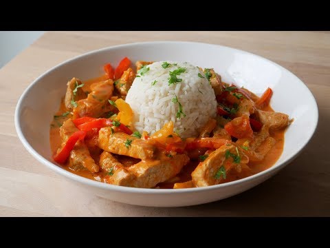 Paprika Rahm Geschnetzeltes (Rezept) || Paprika Cream Ragout with Pork Loin (Recipe) || [ENG SUBS]
