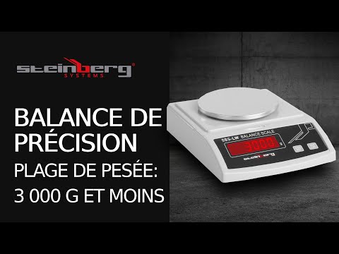 Vidéo - Balance de précision - 3 000 g / 0,1 g - blanche