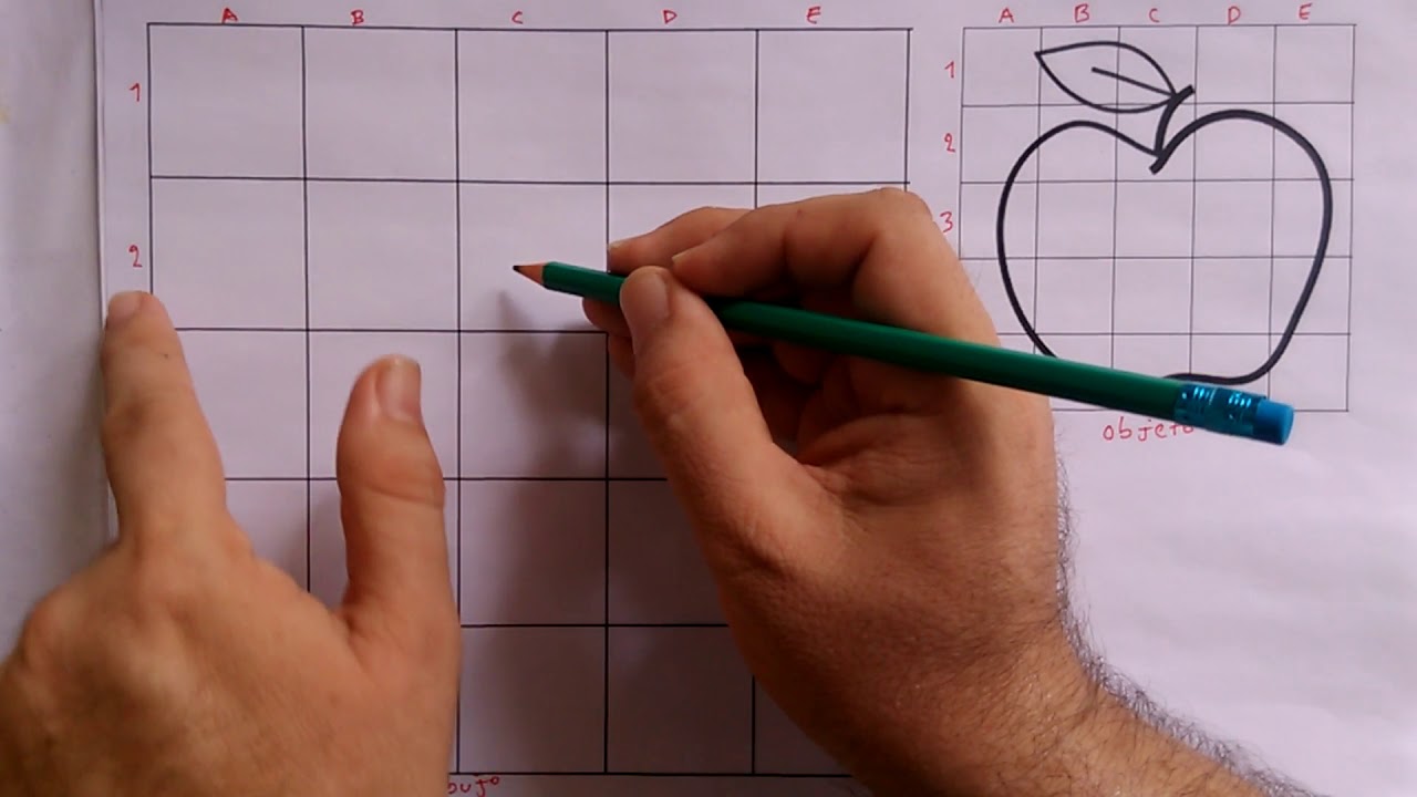 (1) Dibujo en cuadricula. Escala 2:1. (Dibujo Ampliado el doble de grande al objeto)