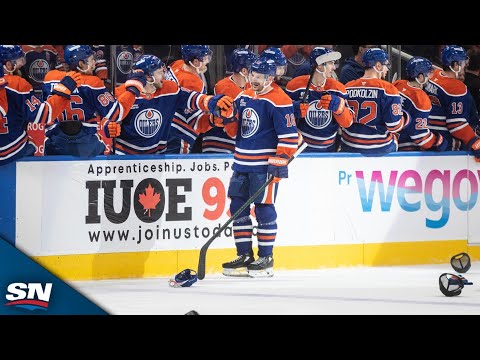 Oilers' Zach Hyman Records Sixth Career Hat Trick vs. Red Wings