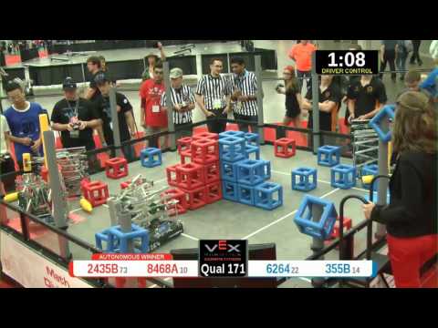2015 VRC Math Q171 - 2435B 8468A vs 6264 355B - 57 to 51 - VEX Worlds 2015 - Math Division