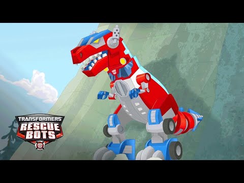 Optimus Prime's Primal Mode, T-Rex! | Official Clip | Rescue Bots Season 3 | Transformers Kids
