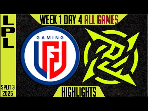 LGD vs NIP Highlights ALL GAMES | LPL Split 3 2025 W1D4 | LGD Gaming vs Ninjas In Pyjamas