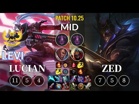 GAM Levi Lucian vs Zed Mid - KR Patch 10.25