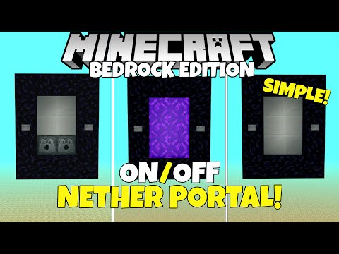 Minecraft Bedrock: Simple On/Off NETHER PORTAL! Tutorial! MCPE Xbox PC Ps4