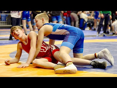 U13 Maksym Tishchenko (UKR) vs Max Adilov (GER) 59kg final! Freestyle boys youth wrestling. B-cam-m
