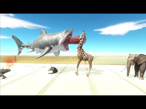 🎈Strongest Creature🎈⚡The Death Run Of Ferocious mutant megalodon⚡ -- Animal Revolt Battle Simulator