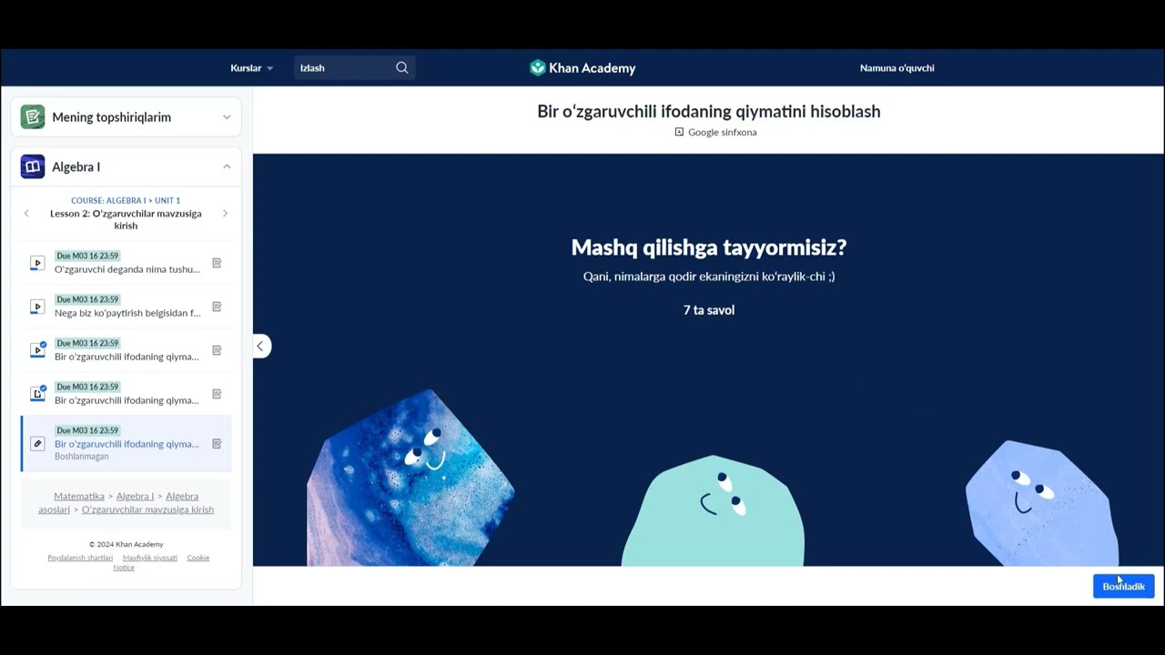 Uz.Khanacademy.org platformasidan ro‘yxatga o‘tish