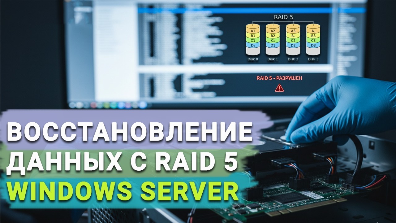 Как восстановить данные с RAID 5 Windows Storage Spaces на Windows Server 2025