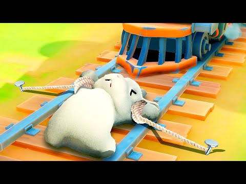 Moving Train CRUSHES My Friend...(Party Animals)