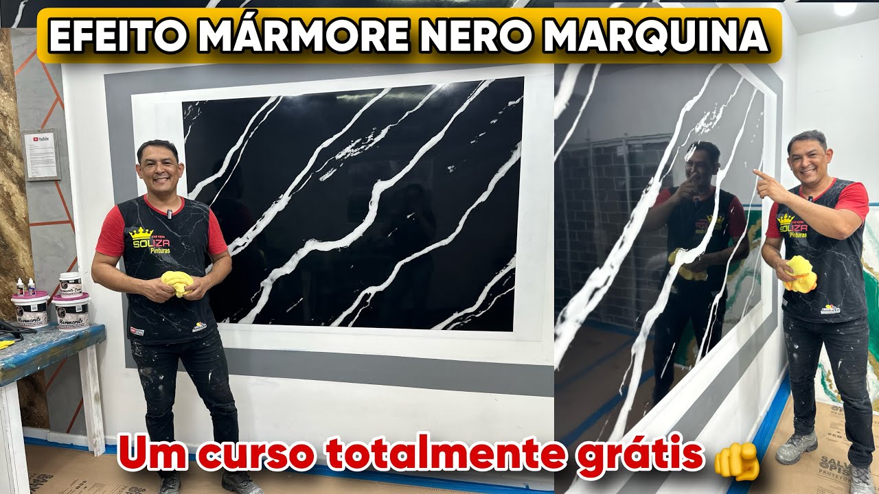 EFEITO MÁRMORE NERO MARQUINA: PASSO A PASSO  #dinheiro #marmorato #decor