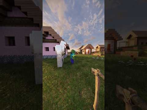 EPIC Realistic Golem Vs Zombie Showdown - Minecraft RTX