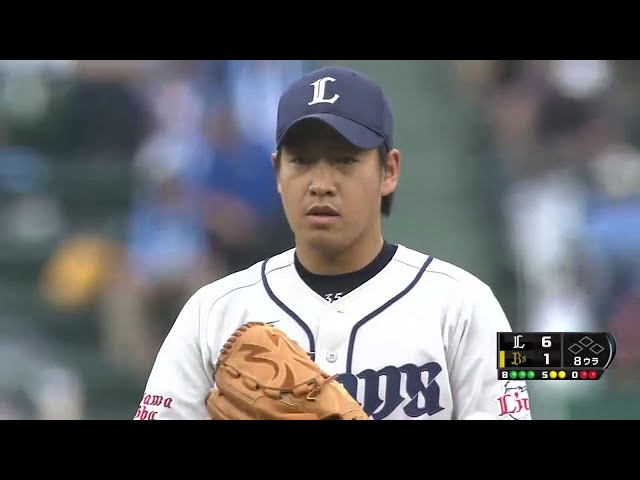 8回裏 ライオンズ先発・牧田 8回4安打1失点の好投!! 6回以降ランナーを許さず!! 2014/7/5 Bs-L