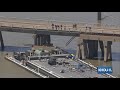Raw video: Pelican Island Causeway closed in both directions due to barge hitting the bridge