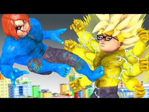 Nick Transform Super Gold Nickhulk 6 Hands vs Giant Chucky Save The World - Scary Teacher 3D Story