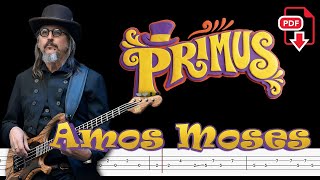 Primus - Amos Moses (🔴Bass Tabs | Notation) @ChamisBass #chamisbass #primusbass