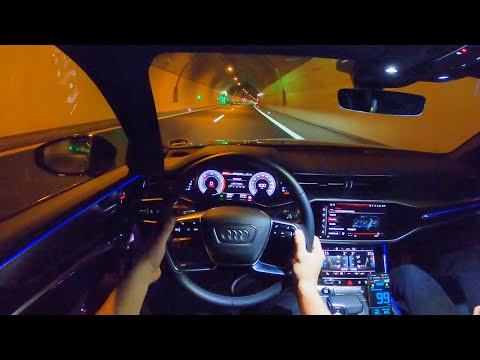 2021 AUDI A6 AVANT 40 TDI 204 PS NIGHT POV AUTOBAHN DRIVE SINGEN (60 FPS) (GPS)