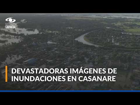 Imágenes aéreas de las inundaciones en Casanare y Arauca revelan la magnitud de las afectaciones