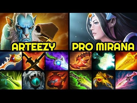 ARTEEZY Phantom Lancer Hard Game vs 100% Counter Build Mirana 7.28 Dota 2
