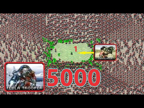 1 Desolator vs 5000 Tesla Troopers - Red Alert 2