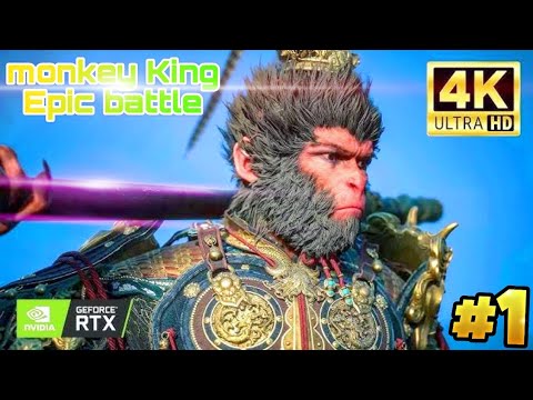 monkey King vs titan fight scene - mith wukong