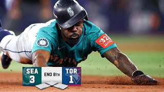 FULL INNING: Randy Arozarena sets up another Mariners run by stealing SECOND AND THIRD BASE! 🏃