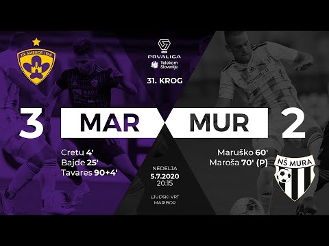 31.krog: Maribor - Mura 3:2 ; Prva liga Telekom Slovenije 2019/2020