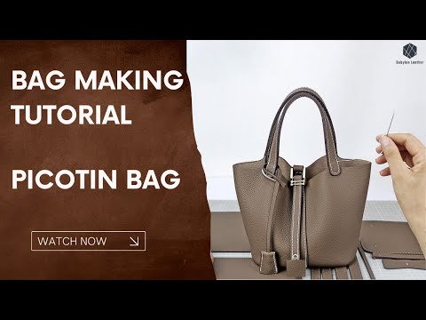 Lined Leather Picotin Bag DIY Kit tutorial