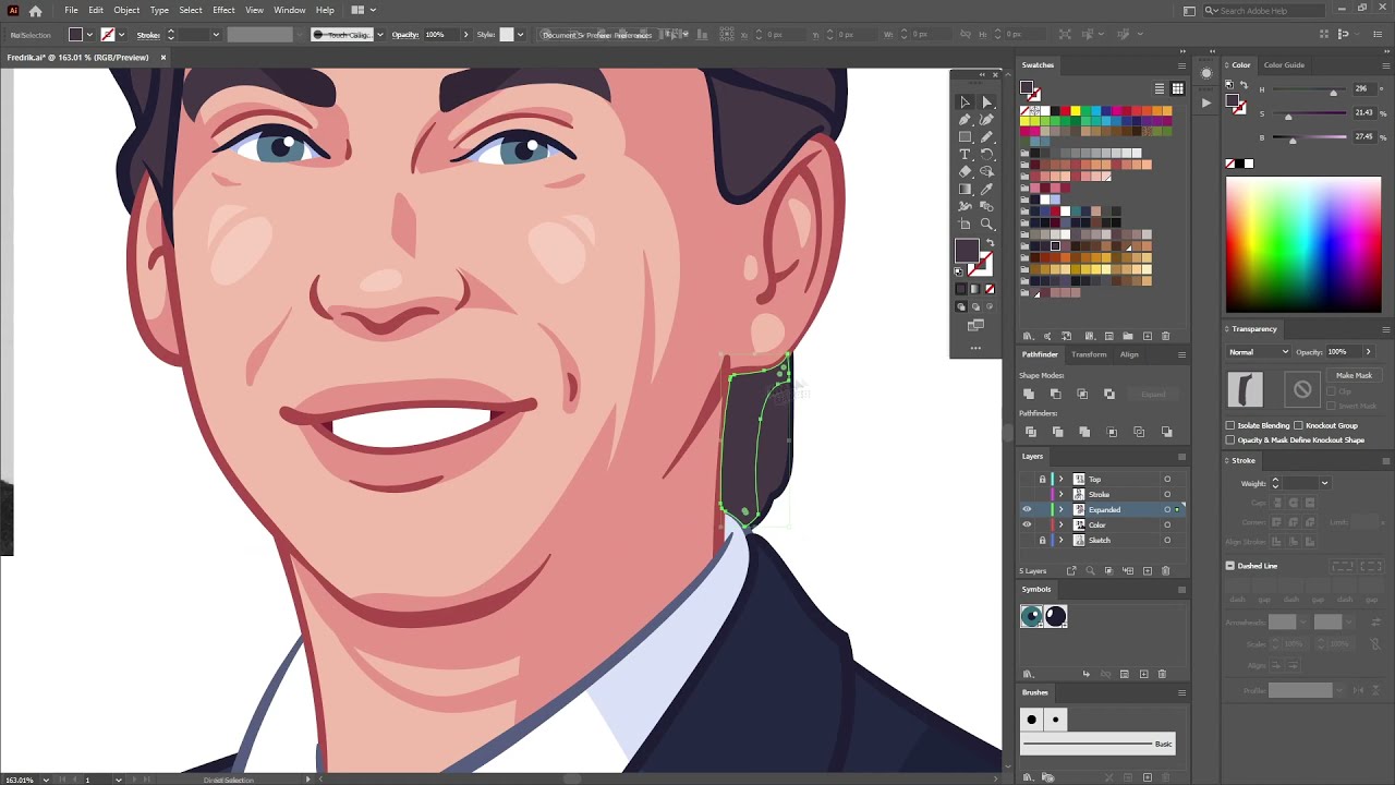 Hand-Drawn Vector Portrait Tutorial | Cartoon Avatar