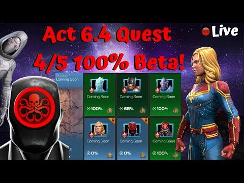 Act 6.4 Beta Quest 4/5 100%! Hydra Adaptoid! Live! - Marvel Contest of Champions
