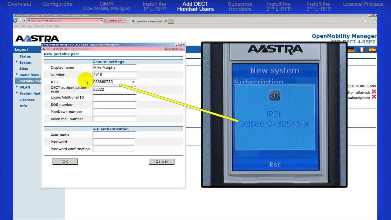 Mitel® SIP-DECT™ Enterprise Basic Installation Mod 5 Add SIP-DECT™ Handset Users