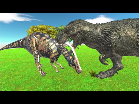 PARASAUROLOPHUS vs T-REX and WORKSHOP CREATIONS - Animal Revolt Battle Simulator