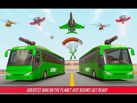 Army Bus Robot Transform Wars - Air Jet Robot Game Android Gameplay