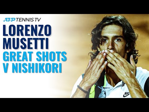 18-Year-Old Lorenzo Musetti Wows in Win vs Nishikori! | Rome 2020