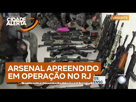 93 rifles are seized during a mega-operation by the RJ police this Tuesday (28)
