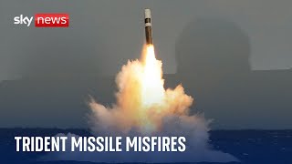Embarrassment for Ministry of Defence as Trident missile test fails