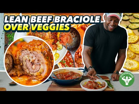Lean Beef Braciole Recipe Over Veggies