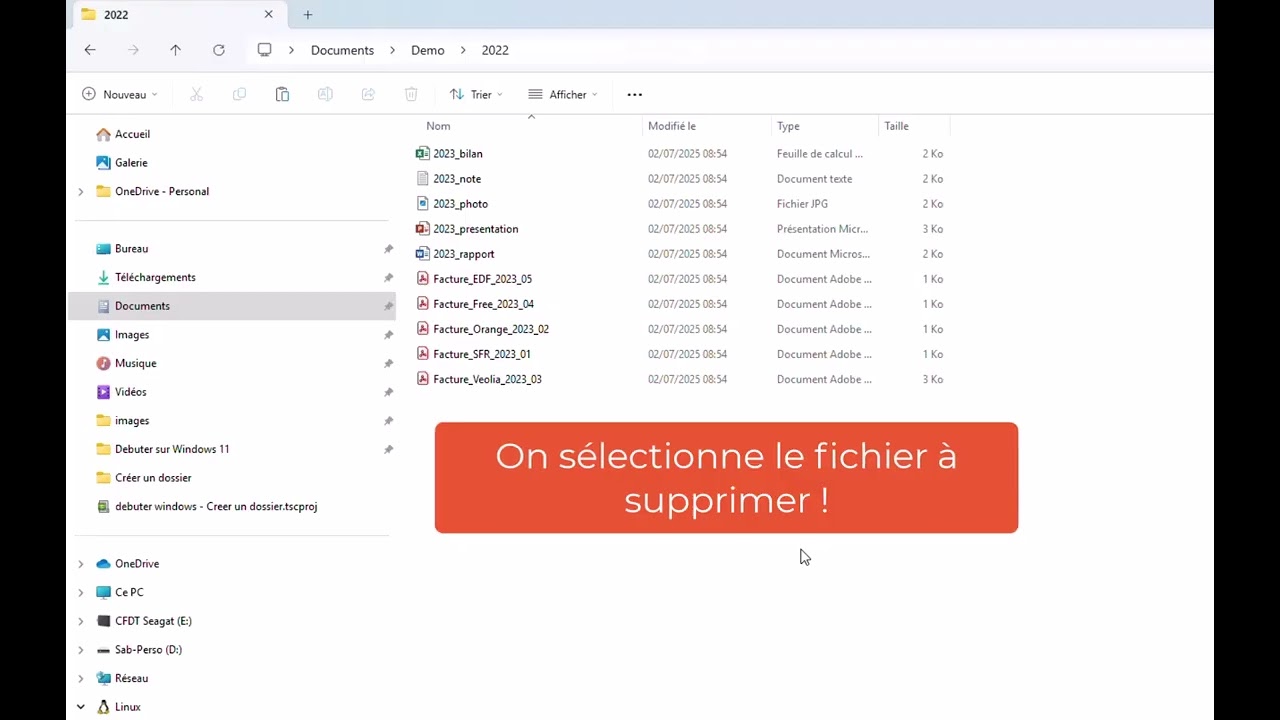Supprimer un fichier