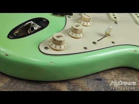 MyDream Partcaster Custom Built - Surf Green-over-Sunburst SRV image 14