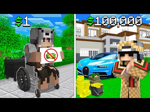 24 SAAT DİLENCİLİK YAPIP MİLYONER OLDUM 😱 - Minecraft