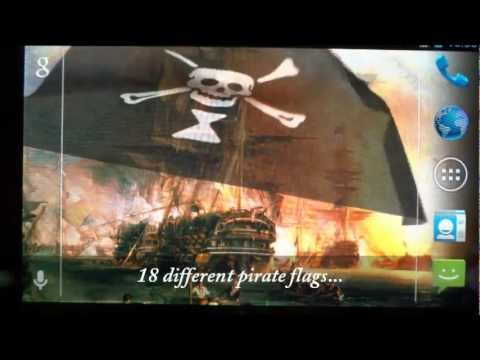 3D Pirate Flag Live Wallpaper Video