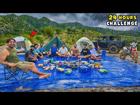 24 Hours Camping Challenge In Heavy Rain - With Team | बारिश में कैंपिंग 😍