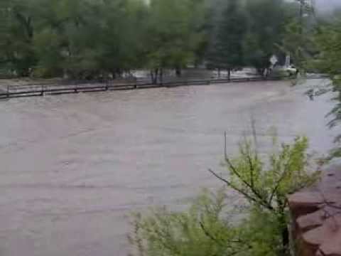 Lyons Flood: Hwy 36, near 5th Ave. from embankment just above.