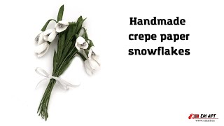 Handmade crepe paper snowflakes 