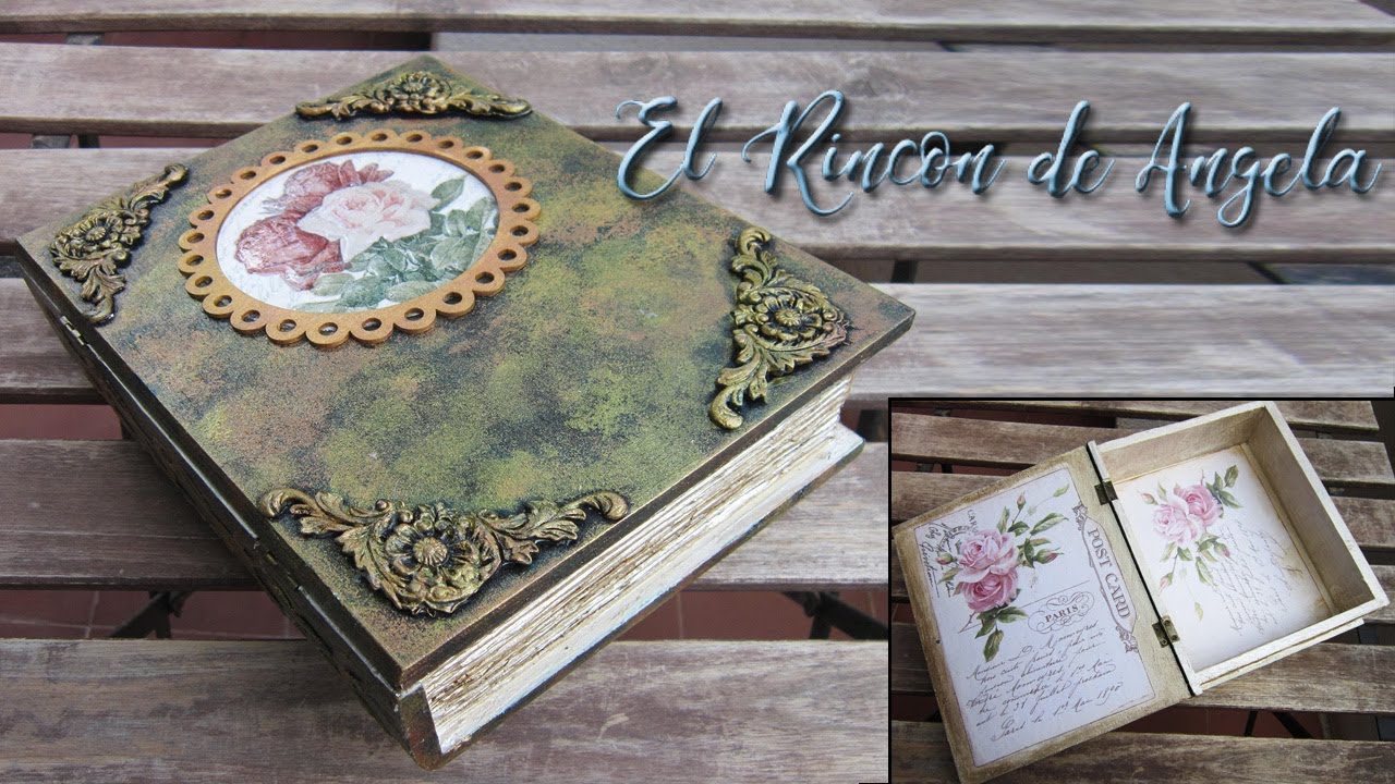 Caja de madera decorada, estilo metal antiguo | Manualidades