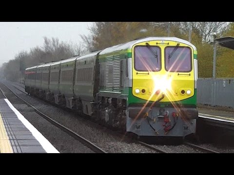 Irish Rail 201 Class Loco + Mark 4 Intercity Train - Monasterevin, Kildare