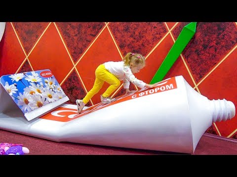 Nastya pretend play at the indoor playground for kids