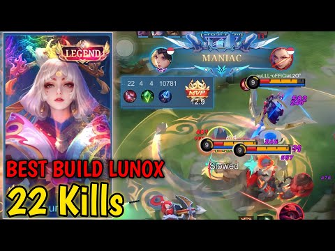 22 Kills & Maniac - OneShot Lunox Is Back!! BEST BUILD LUNOX 2023 FROM TOP 1 GLOBAL